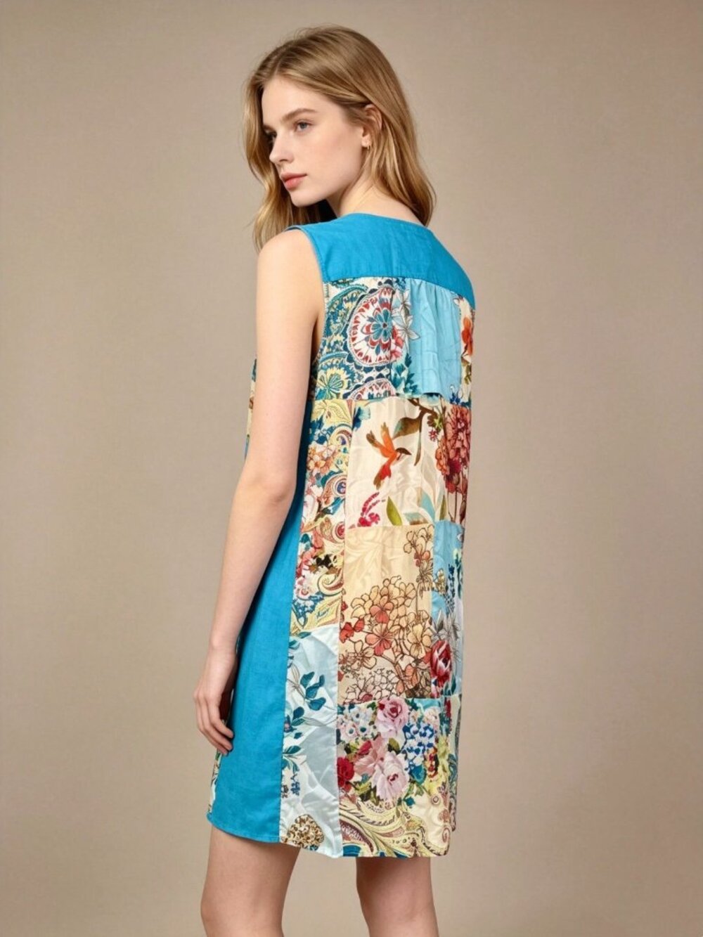 NWOT JOHNNY WAS Silk Linen Floral Print Sleeveless Dress Size S